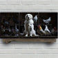 3pcs Dog and Bird Chick Pigeon Metal Print Ready to Hang Art