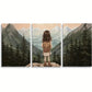 3pcs Watercolor Mountain Landscape, Metal Print Ready to Hang Art