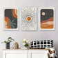 3pcs Abstract Art Design Gradient Lines Shapes Metal Print Ready to Hang Art