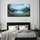 Mountains Lake Spring Flowers Wall Art Canvas Office Home Room Framed 80x45cm