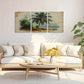 3pcs Vintage Botanical Palm Tree Metal Print Ready to Hang Art