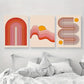 3pcs Mid-century Modern 70s Abstract Metal Print Ready to Hang Art