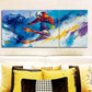 3pcs Paintings Featuring a Skier  Wall Art Set Canvas Framed 40x60cm - High Quality Print 100% Australian Made Wall Canvas Ready to Hang