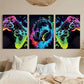 3pcs Neon Game Accessories Theme Fabric Metal Print Ready to Hang Art