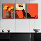 3pcs Black Cat and Yellow Daisy Modern Perfect Wall Art Set Canvas Framed 40x60cm - High Quality Print 100% Australian Made Wall Canvas Ready to Hang