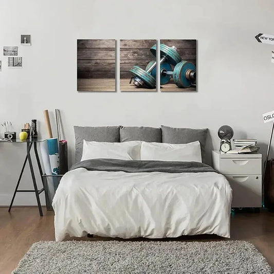 3pcs  Modular Dumbbells   Metal Print Ready to Hang Art