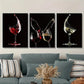 3pcs ,Featuring Wine, Embodying Minimalis Metal Print Ready to Hang Art