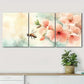 3pcs Vibrant Watercolor Bee & Flower Perfect Wall Art Set Canvas Framed 40x60cm - High Quality Print 100% Australian Made Wall Canvas Ready to Hang