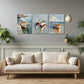 3pcs   Abstract Coastal Boat  Metal Print Ready to Hang Art