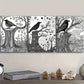 3pcs Black & White Nature Scene Intricate Tree Wall Art Set Canvas Framed 40x60cm - High Quality Print 100% Australian Made Wall Canvas Ready to Hang