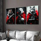 3pcs Cloaked Tigers Bears and Wolves Wall Art Set Canvas Framed 40x60cm - High Quality Print 100% Australian Made Wall Canvas Ready to Hang