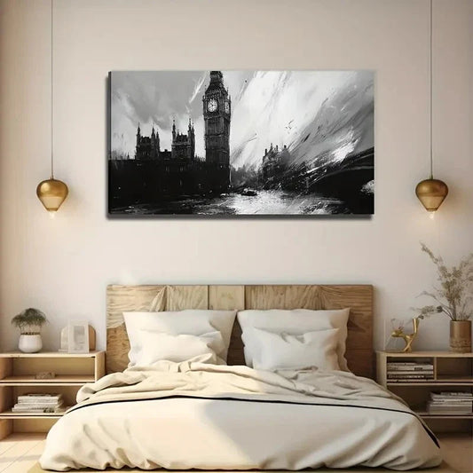 Abstract London Big Ben Wall Art Canvas Office Home Room Framed 120x60cm