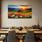 Vibrant Sunset Mountain Wall Art Canvas Office Home Room Framed 80x45cm