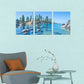 3pcs  Vibrant Forest & Rocky Lake Metal Print Ready to Hang Art