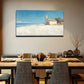White Beach House High Wall Art Canvas Office Home Room Framed 120x60cm
