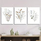 3pcs Vibrant Wildflower Designs Metal Print Ready to Hang Art