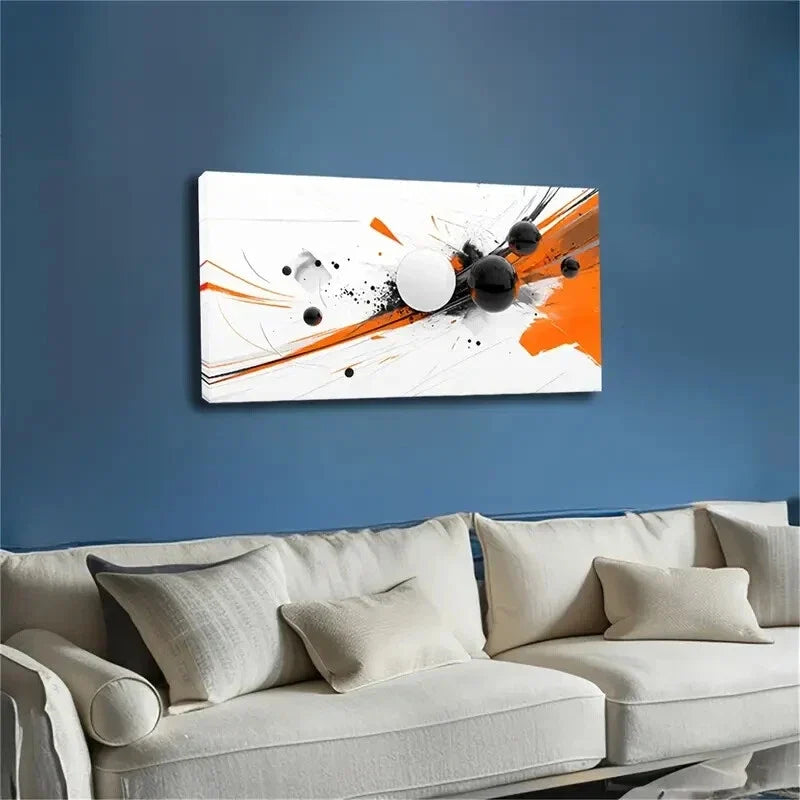 Splatter Paint Design with Bold Wall Art Canvas Office Home Room Framed 120x60cm