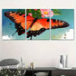 3pcs Painting Featuring a Close Up of a Butterfly Metal Print Ready to Hang Art
