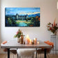 Woods Castle Suitable Space Wall Art Canvas Office Home Room Framed 80x45cm