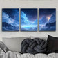 3pcs Starry Night Sky Dreamy Blue Galaxy  Wall Art Set Canvas Framed 40x60cm - High Quality Print 100% Australian Made Wall Canvas Ready to Hang
