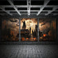 3pcs Retro Style Architecture Metal Print Ready to Hang Art
