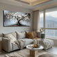 Tree & White Flowers Wall Art canvas office home room framed 120x60cm