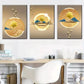3pcs light luxury Golden abstract animal graphic  Wall Art Set Canvas Framed 40x60cm - High Quality Print 100% Australian Made Wall Canvas Ready to Hang