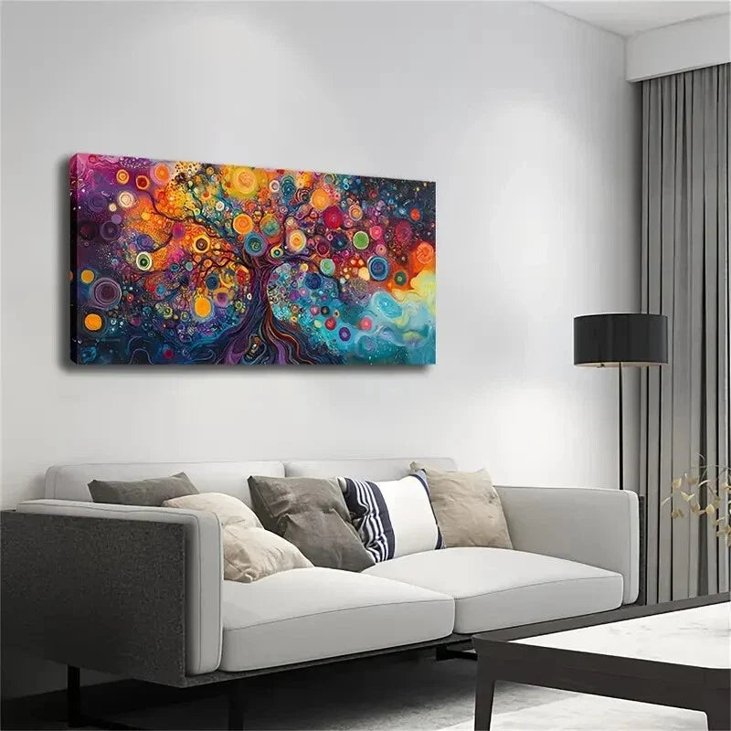 Modern Fantasy Tree Vibrant Wall Art Canvas Office Home Room Framed 120x60cm