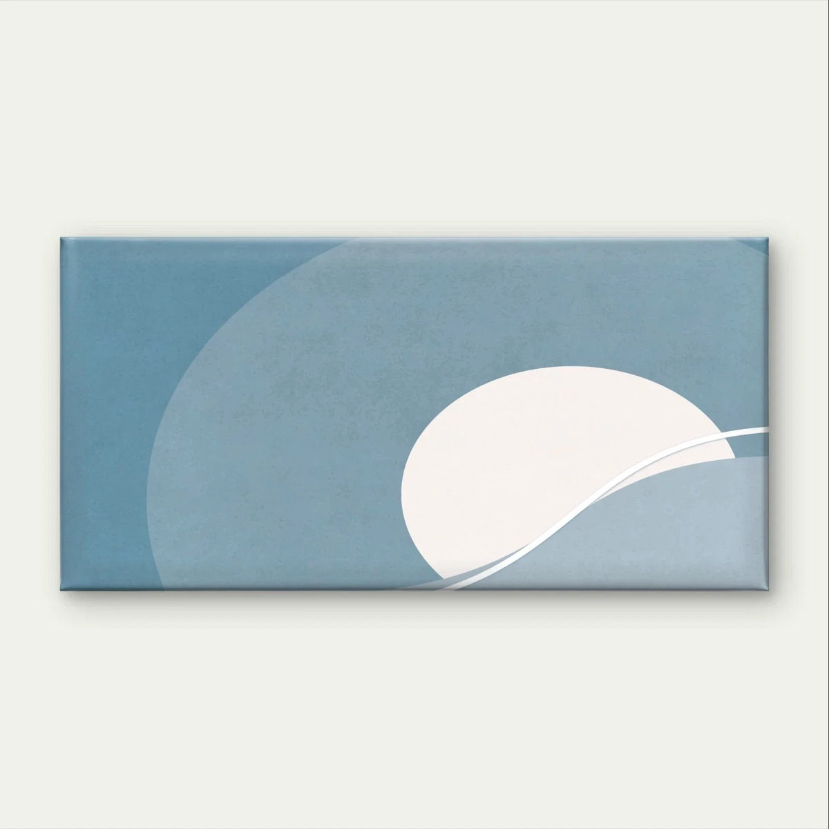 Soothing Blue Abstract Landscape Sun Wall Art Canvas Office Home Framed 120x60cm
