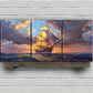 3pcs Ocean Voyage Blue Sky White Clouds Metal Print Ready to Hang Art