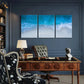 3pcs Vibrant Ocean Wave Scenery Metal Print Ready to Hang Art