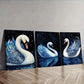 3pcs magnificent white swan Painting Wall Art Set Canvas Framed 40x60cm - High Quality Print 100% Australian Made Wall Canvas Ready to Hang