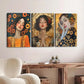 3pcs Abstract Women Black & Golden Red Rose Blue Wall Art Set Canvas Framed 40x60cm - High Quality Print 100% Australian Made Wall Canvas Ready to Hang