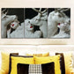 3pcs White Deer, girl Art Painting Metal Print Ready to Hang Art
