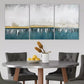 3pcs White Gold & Blue Abstract Design Canvas Framed 40x60cm - High Quality Print 100% Australian Made Wall Canvas Ready to Hang