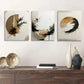 3pcs Black & Beige Modern Ink Abstract Metal Print Ready to Hang Art