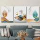 3pcs , New Chinese Style Simple Feng Shui Metal Print Ready to Hang Art
