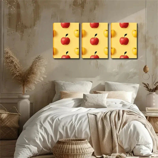 3pcs Different Sizes Of Apple Creative Style Wall Art Set Canvas Framed 40x60cm - High Quality Print 100% Australian Made Wall Canvas Ready to Hang