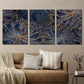 3pcs Luxury Vintage Botanical Golden Line Flowers Metal Print Ready to Hang Art