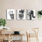 3pcs  Geometric Line Leaf  Metal Print Ready to Hang Art
