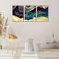 3pcs School of Fish, Golden Fish, Underwater Metal Print Ready to Hang Art