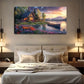 Wooden House Filled Flowers Wall Art Canvas Office Home Room Framed 120x60cm