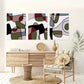 3pcs Modern Geometric Design in Vibrant Colors Metal Print Ready to Hang Art