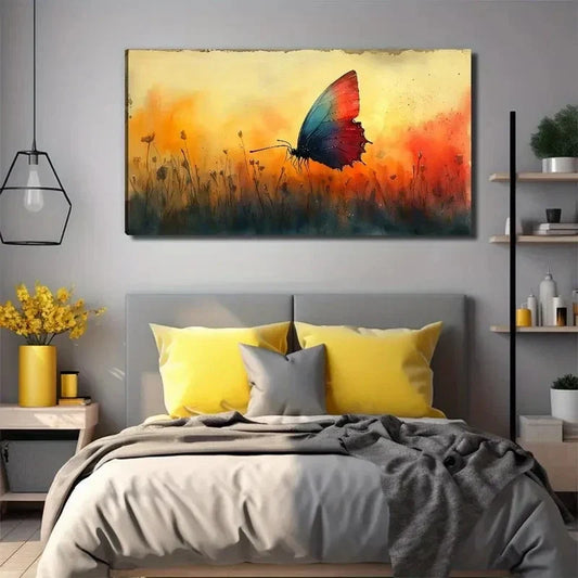 Vibrant Butterfly Modern Wall Art Canvas Office Home Room Framed 120x60cm
