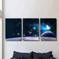 3pcs Planet Universe, Outer Space Science Fiction Metal Print Ready to Hang Art