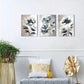 3pcs  Abstract Blue and White Wildflower Metal Print Ready to Hang Art