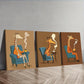 3pcs  The giraffe is on the chair Wall Art Set Canvas Framed 40x60cm - High Quality Print 100% Australian Made Wall Canvas Ready to Hang
