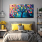 Dark Color Gradient Leaves Wall Art Canvas Office Home Room Framed 120x60cm
