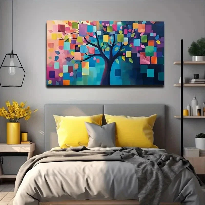 Dark Color Gradient Leaves Wall Art Canvas Office Home Room Framed 120x60cm