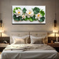 White for Lotus & Green Leaves Wall Art Canvas Office Home Room Framed 120x60cm
